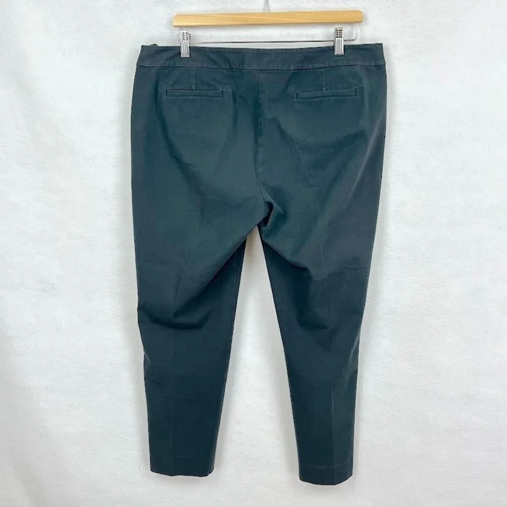 Eileen Fisher Straight Leg Pants Cotton Comfort Style Grandma Core Stretch L